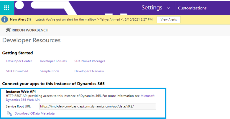 Power Apps portal web api meta